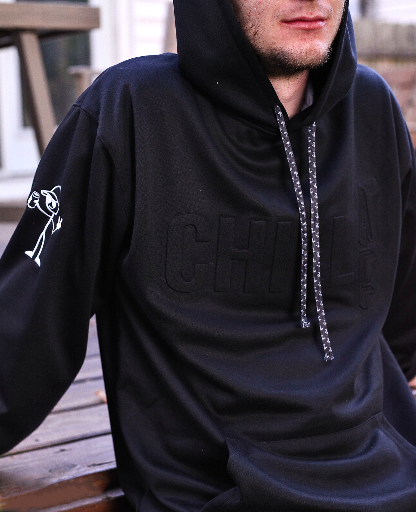 Embossed Hoodie | Black