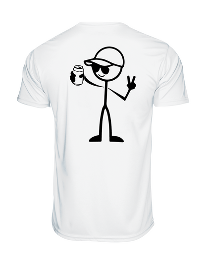 Wicking Tee | Stick Dude – White