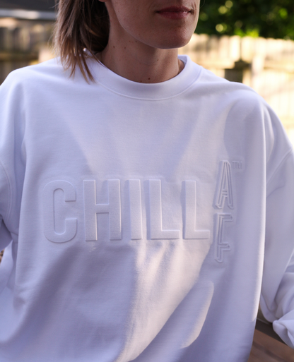 Embossed Crewneck | White