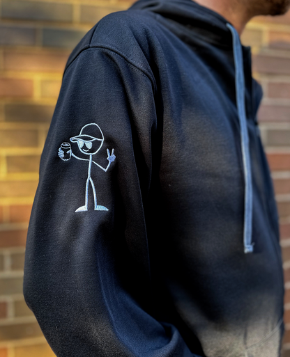 Stick Dude Zip Hoodie | Black